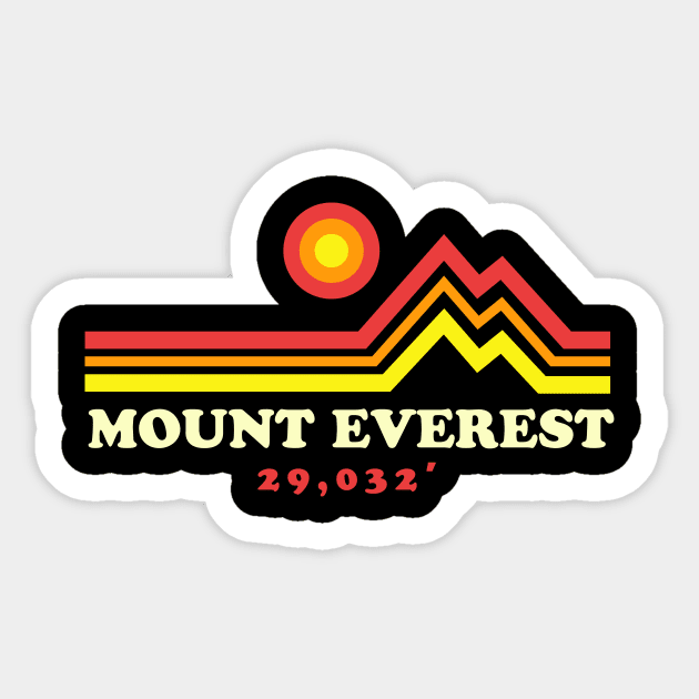 Mount Everest 29,032′ Himalayas Mount Everest Base Camp Sticker by PodDesignShop